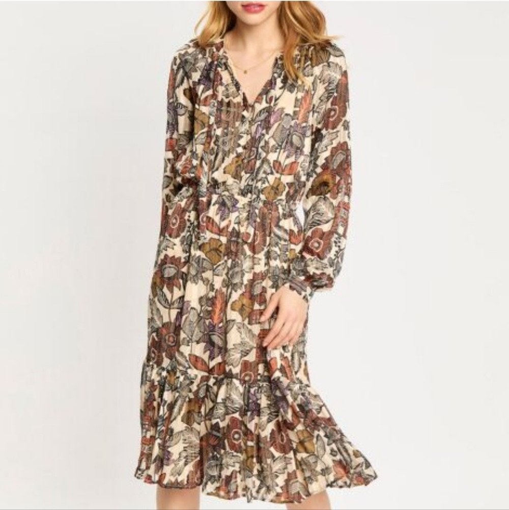 Scotch and Soda Floral Print Midi Dress